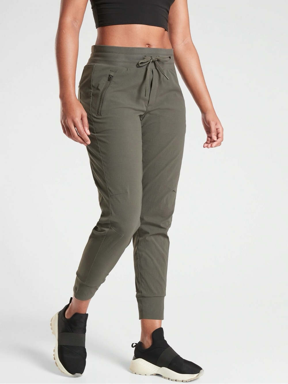 Athleta North Trekkie Green Drawstring Joggers